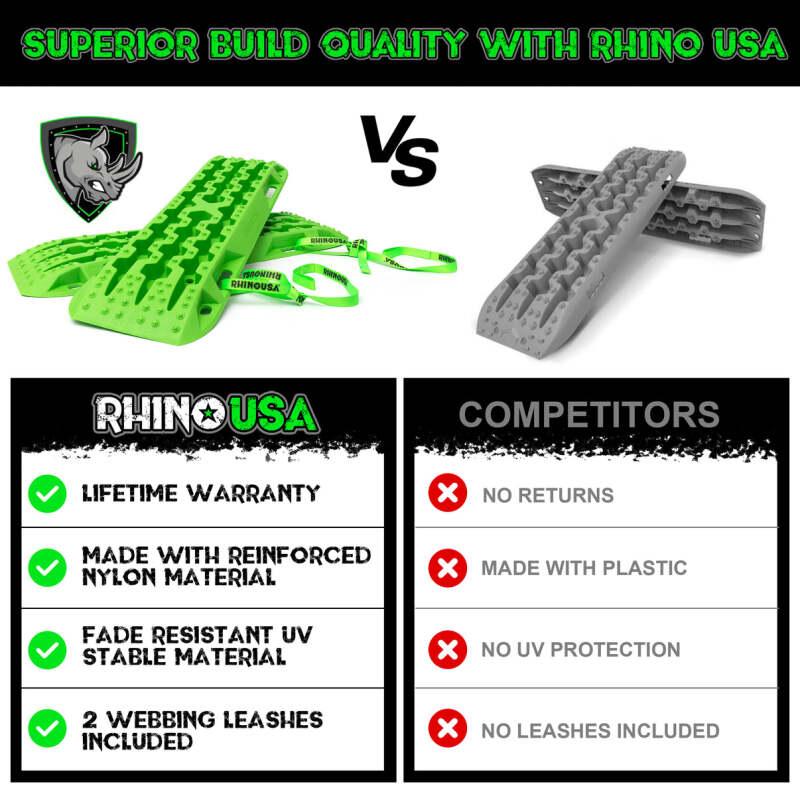Rhino USA Recovery Traction Boards - Green (Pair) - My Store