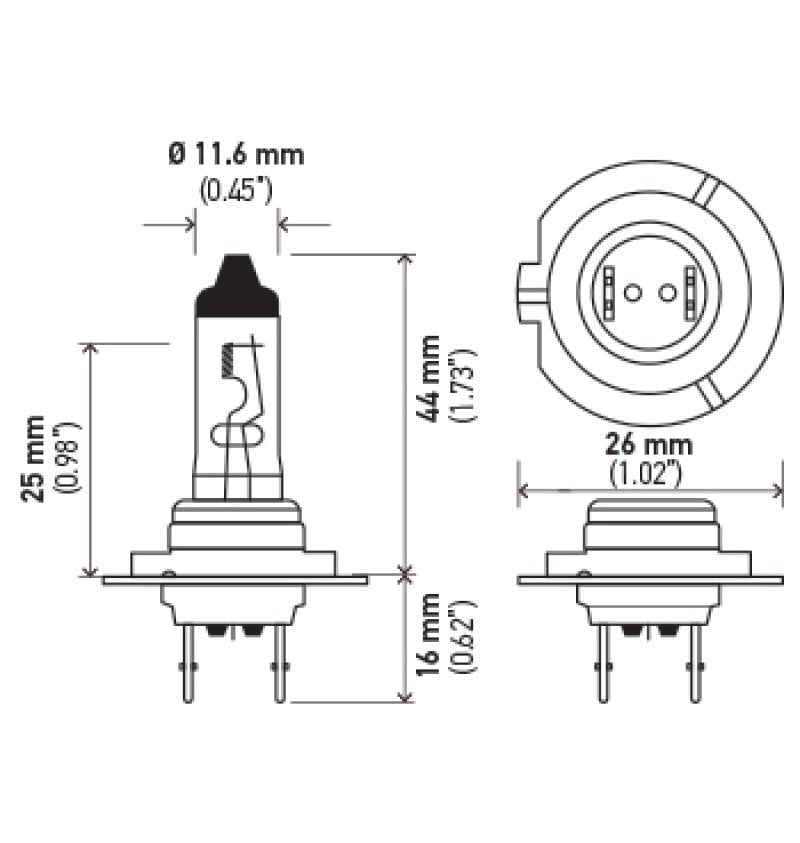 Hella H7 12V 55W PX26D HP 2.0 Halogen Bulbs - My Store