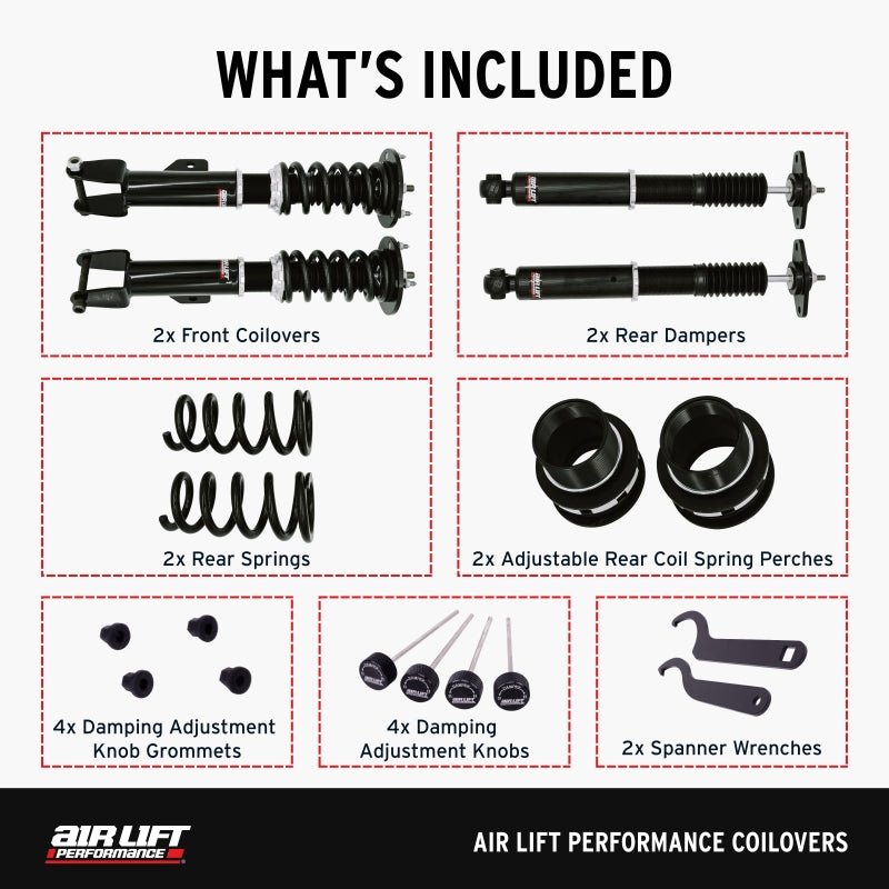 Air Lift Performance 11 - 23 Chrysler 300 / 15 - 23 Dodge Challenger Coilover Kit - My Store
