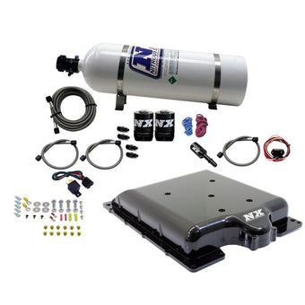 compare product Nitrous Express Dodge Hellcat/Demon Supercharger Lid Nitrous Kit (100-400HP) w/15lb Bottle