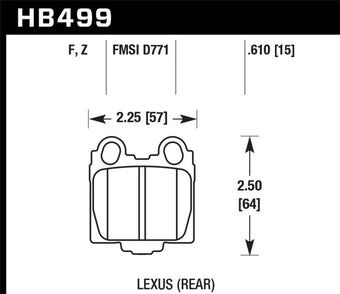 compare product Hawk 05-10 Lexus SC430 4.3L HPS 5.0 Rear Brake Pads