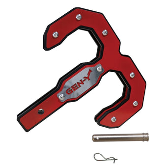 compare product Gen-Y Hulk 2.5 32K Tow Hook 2.5in Shank w/GH-097 Pin/GH-011 Twist Clip - Black/Red