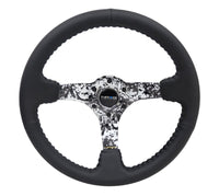 NRG Reinforced Steering Wheel (350mm / 3in. Deep) Blk Leather w/Hydrodipped Digi - Camo Spokes - My Store