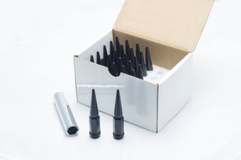 compare product Wheel Mate Spiked Lug Nuts Set of 24 - Black 14x1.50