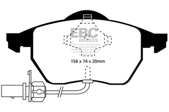 compare product EBC 99-01 Audi A4 1.8 Turbo (B5) Ultimax2 Front Brake Pads