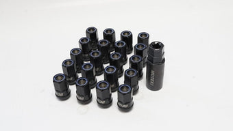 compare product Wheel Mate Muteki HR38 Open End Lug Nuts 12x1.50 Titanium Chrome / Blue Ring