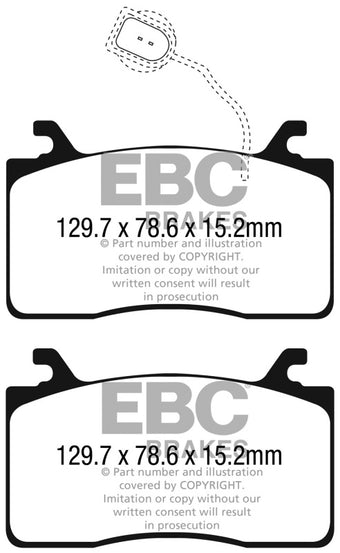 compare product EBC 2016+ Alfa Romeo Guilia 2.0T Yellowstuff Front Brake Pads
