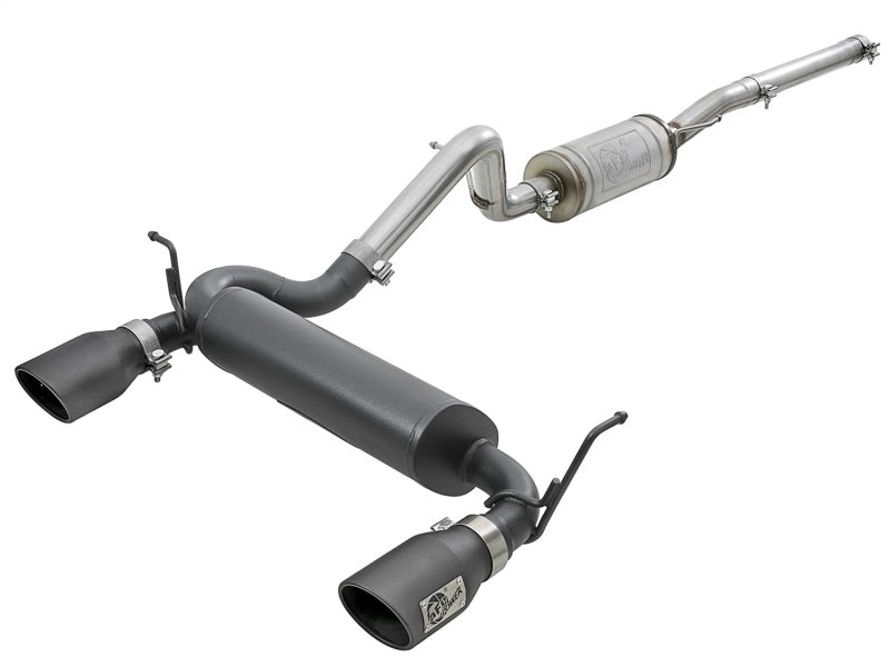 aFe Rebel Series 2.5in 409 SS Cat - Back Exhaust w/ Black Tips 2007+ Jeep Wrangler (JK) V6 3.6L/3.8L - My Store