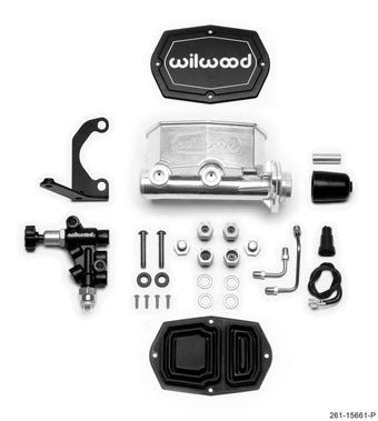 compare product Wilwood Compact Tandem M/C - 1in Bore w/RH Bracket and Valve - Ball Burnished