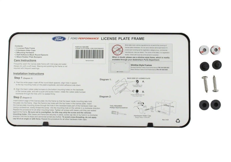 Ford Racing Ford Performance Slim License Plate Frame - Black Stainless Steel - My Store
