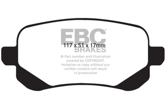 compare product EBC 08-11 Chrysler Town & Country 3.3 Ultimax2 Rear Brake Pads