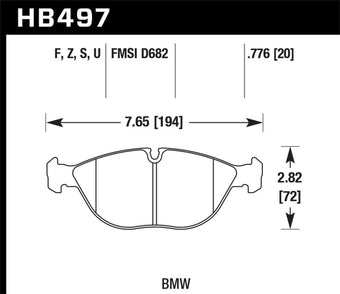 compare product Hawk 95-01 BMW 750iL 5.4L Base Front ER-1 Brake Pads