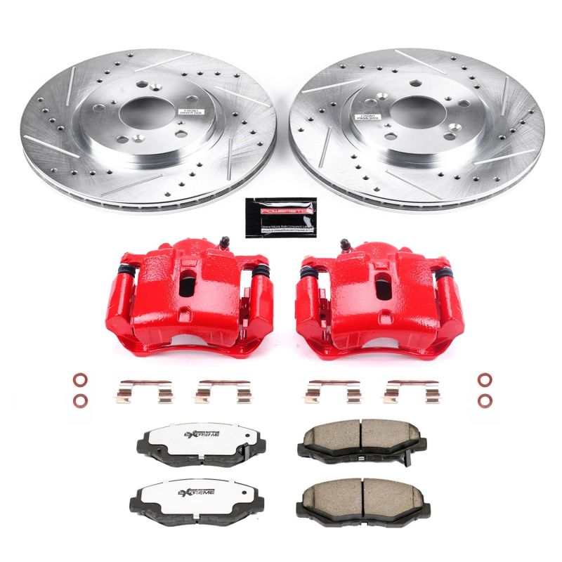 Power Stop 03 - 08 Honda Pilot Front Z26 Street Warrior Brake Kit w/Calipers - My Store
