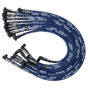 compare product Moroso Chevrolet Big Block Ignition Wire Set - Ultra 40 - Sleeved - Non-HEI - 90 Degree - Blue