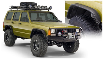 compare product Bushwacker 84-01 Jeep Cherokee Flat Style Flares 4pc - Black