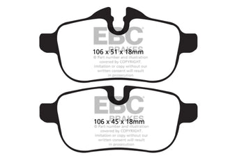 compare product EBC 09+ BMW Z4 3.0 (E89) Greenstuff Rear Brake Pads