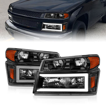 compare product ANZO 04-12 GM Colorado/Canyon/I-Series Crystal Headlights - w/ Light Bar Black Housing 4pcs