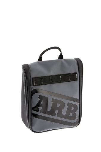 compare product ARB Toiletries Bag Charcoal Finish w/ Red Highlights PVC Outer Shell Mesh Pockets Mirror