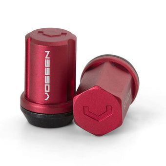 compare product Vossen 35mm Lock Nut - 12x1.25 - 19mm Hex - Cone Seat - Red (Set of 4)