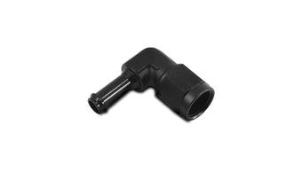 compare product Vibrant Female -6AN to 5/16in Hose Barb 90 Degree Adapter Fitting - Anodized Black