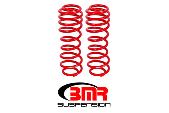 compare product BMR 05-14 S197 Mustang GT/GT500 Rear Performance/Drag Lowering Springs - Red