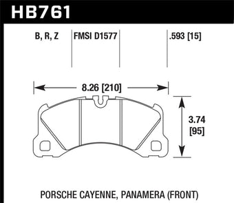 compare product Hawk 10-13 Porsche Panamera / 15-17 Porsche Macan Turbo HPS 5.0 Front Brake Pads