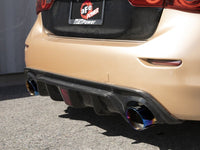 aFe 14 - 15 Infiniti Q50 V6 3.7L Takeda 2 - 1/2in 304 SS Cat - Back Exhaust System w/ Blue Flame Tips - My Store