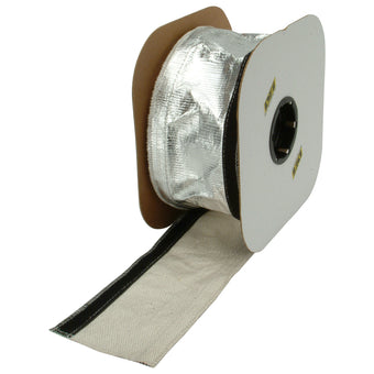 compare product DEI Heat Shroud 2-1/2in x 50ft Spool - Aluminized Sleeving-Hook and Loop Edge