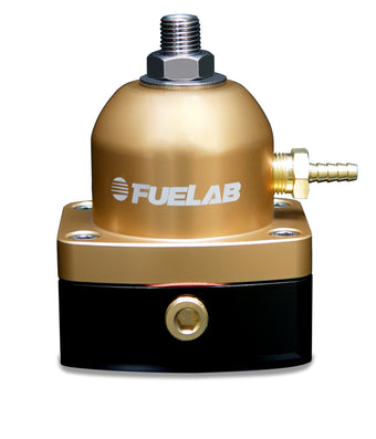 compare product Fuelab 515 EFI Adjustable FPR 25-90 PSI (2) -6AN In (1) -6AN Return - Gold