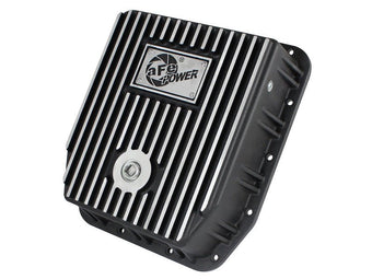 compare product aFe POWER Transmission Pan Ford Trucks 80-92 (AOD Transmission)- Black w/ Machined Fins