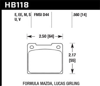 compare product Hawk 65-80 Triumph Spitfire (MKIII/MKIV) DTC-70 Race Front Brake Pads