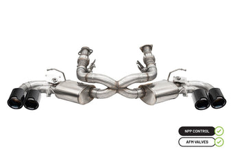 compare product Corsa 20-25 Chevrolet Corvette C8 RWD 3in Valved Cat-Back w/AFM w/4.5in Carbon Fiber Black PVD Tips