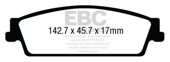 compare product EBC 15+ Cadillac Escalade 6.2 2WD Yellowstuff Rear Brake Pads