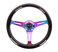 NRG Classic Wood Grain Steering Wheel (350mm) Black Paint Grip w/Neochrome 3 - Spoke Center - My Store