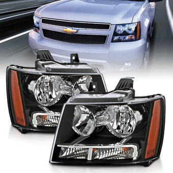 compare product ANZO 2007-2014 Chevrolet Tahoe/Suburban Crystal Headlights Black