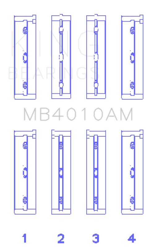 King Engine Bearings Isuzu 6Vd1 (Size +0.25mm) Main Bearing Set - My Store