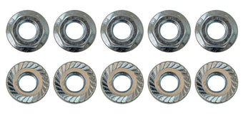 compare product Moroso 5/16in-24 Serrated Zinc Flange Nut  - 10 Pack