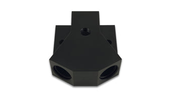 compare product Vibrant Billet Aluminum Y-Block Fitting with 1/8in NPT Port -10AN x Dual -8AN ORB