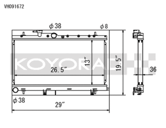 compare product Koyo 03-07 Subaru Impreza WRX/STI (MT / w/ Filler Neck) Radiator