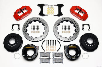 compare product Wilwood Narrow Superlite 4R Rear P-Brk Kit 12.88in Drilled Red Chevy 12 Bolt-Spec 3.15in Bearing