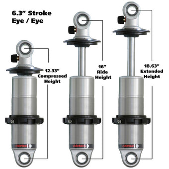 compare product Ridetech HQ Series CoilOver Shock 6.3in Travel 2.5in Coil Eye/Eye Mounting 12.325inx18.625in