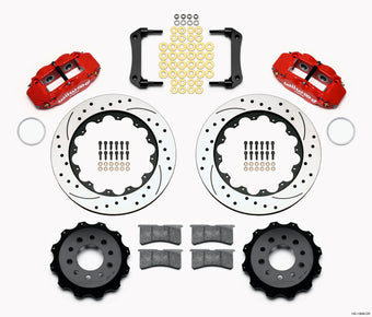 compare product Wilwood Narrow Superlite 4R Rear Kit 14.00in Drilled Red Morrison Multilink IRS (10-15 Camaro Based)