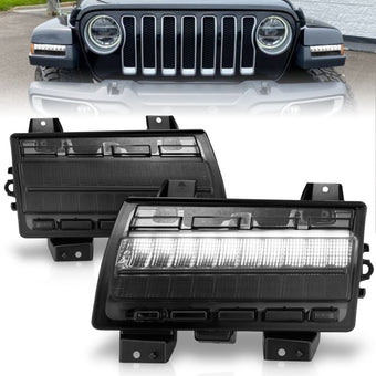 compare product ANZO Wrangler 18-21/Gladiator 20+ LED Side Marker Lights Smoke w Sequential Signal