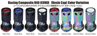 compare product Project Kics 16+4 Locks Neocro R40 Iconix W/ Plastic Cap (Black) - 12X1.50