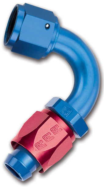 compare product Russell Performance -6 AN Red/Blue 120 Degree Full Flow Swivel Hose End (With 9/16in Radius)