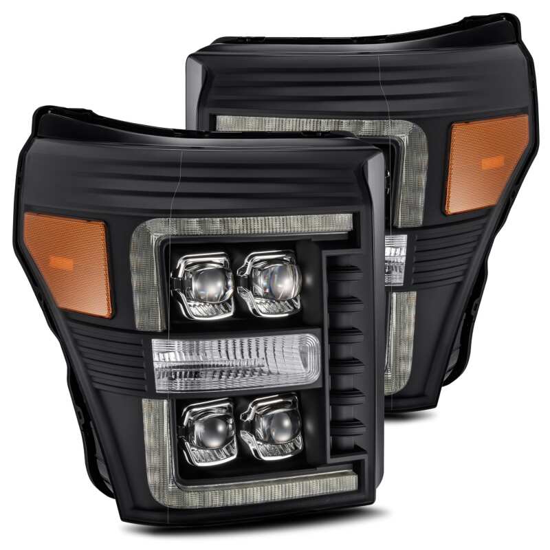 AlphaRex 11 - 16 Ford F - 350 SD NOVA LED Projector Headlights Plank Style Blk w/Activ Light/Seq Signal - My Store
