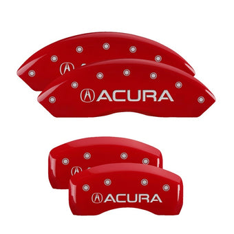 compare product MGP 4 Caliper Covers Engraved Front & Rear Acura Red finish silver ch