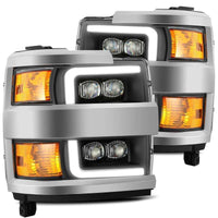 AlphaRex 15 - 18 Chevy 2500HD NOVA LED Proj Headlights Plank Style Black w/Activ Light/Seq Signal/DRL - My Store
