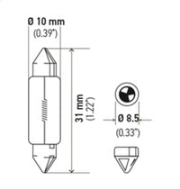 Hella Universal Clear 12V 10W 10x41mm T3.25 Bulb - My Store