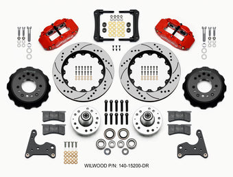 compare product Wilwood Narrow Superlite 6R Front Hub Kit 14.00in Drill Red 65-72 CDP C Body -Drum